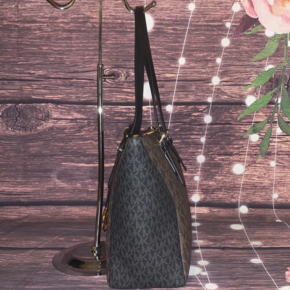🌺 MICHAEL KORS 🌺 CAROLINE BROWN BLACK SIGNATURE - Picture 6 of 8